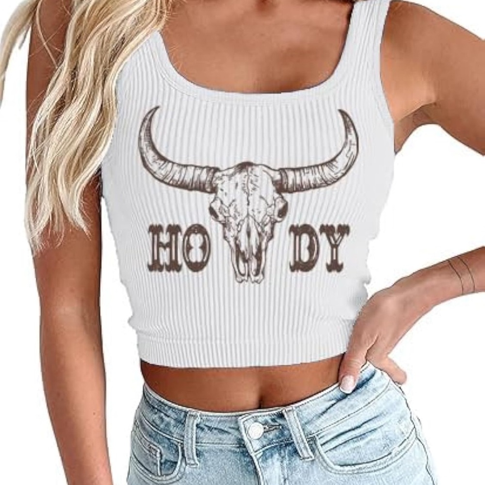 Cowgirl Country Cropped Tank Top Size S